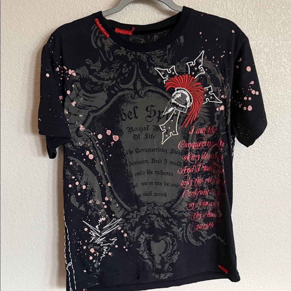 Rebel Spirit Black and Red Graphic Tee